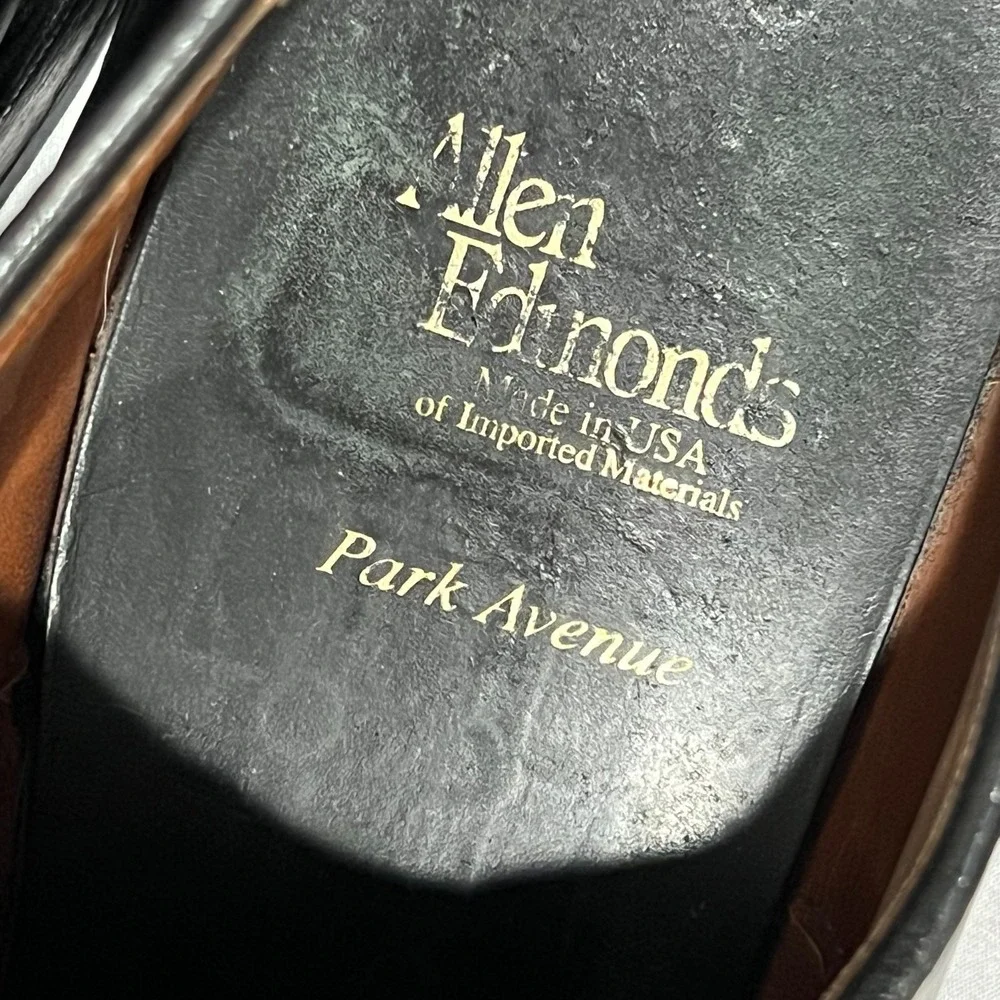 Allen Edmonds Park Avenue Mens Black Cap Toe Lace Up Oxford Dress Shoes Size 12